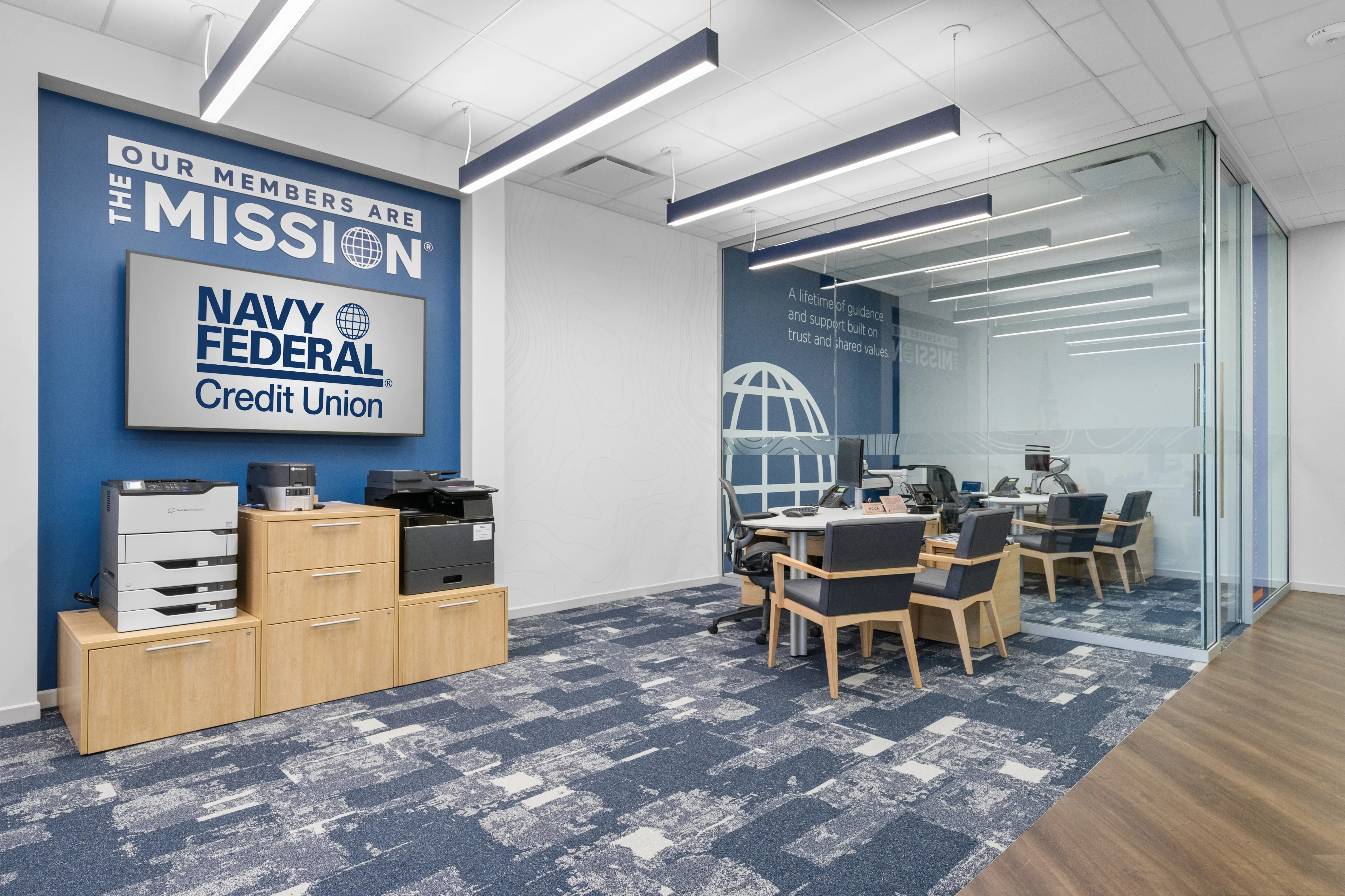 Commercial real estate photography of a Navy Federal Credit Union branch in Washington DC by Umedia
