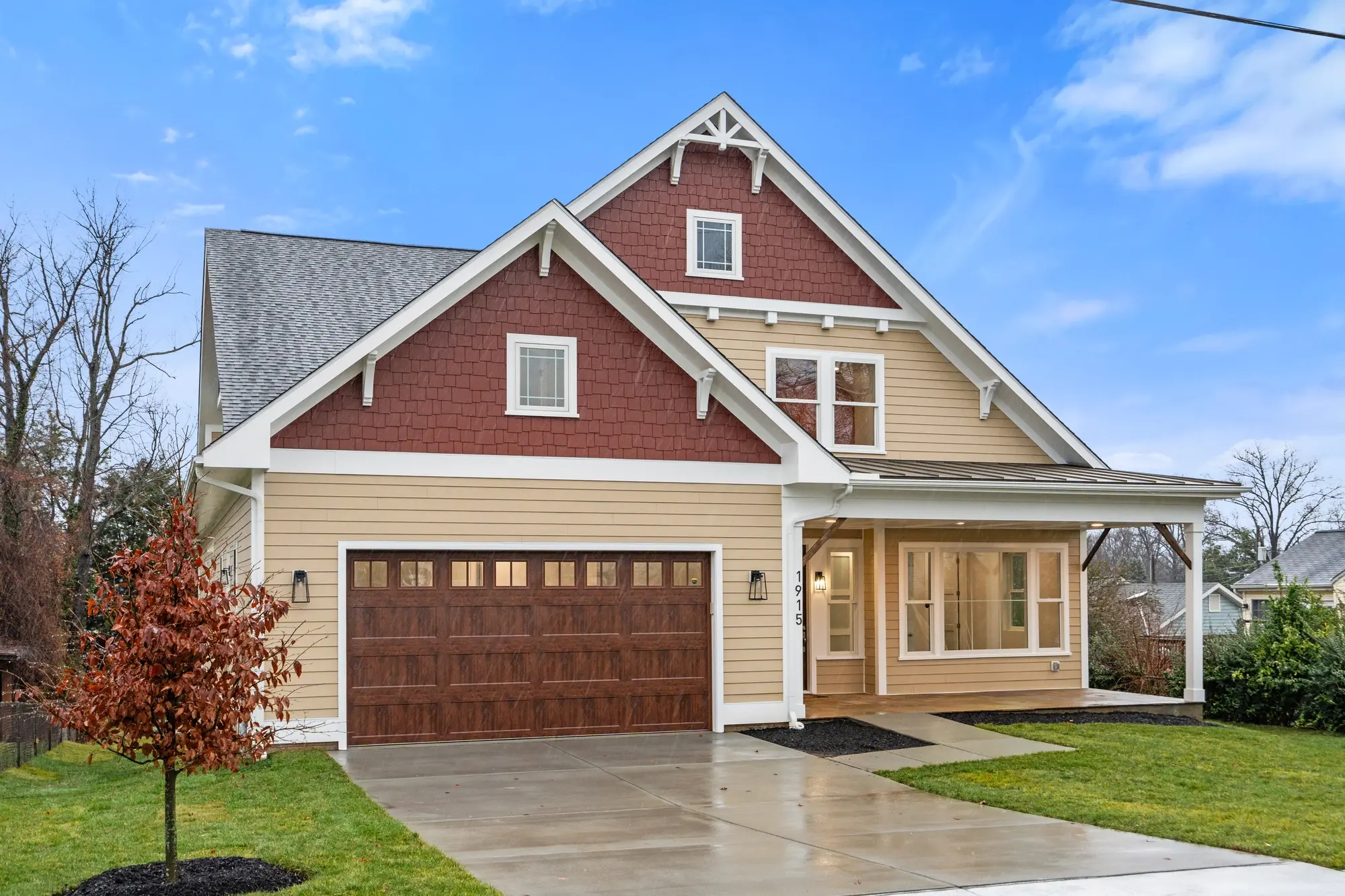 Beautifully renovated home exterior photography showcasing curb appeal in Falls Church, Virginia