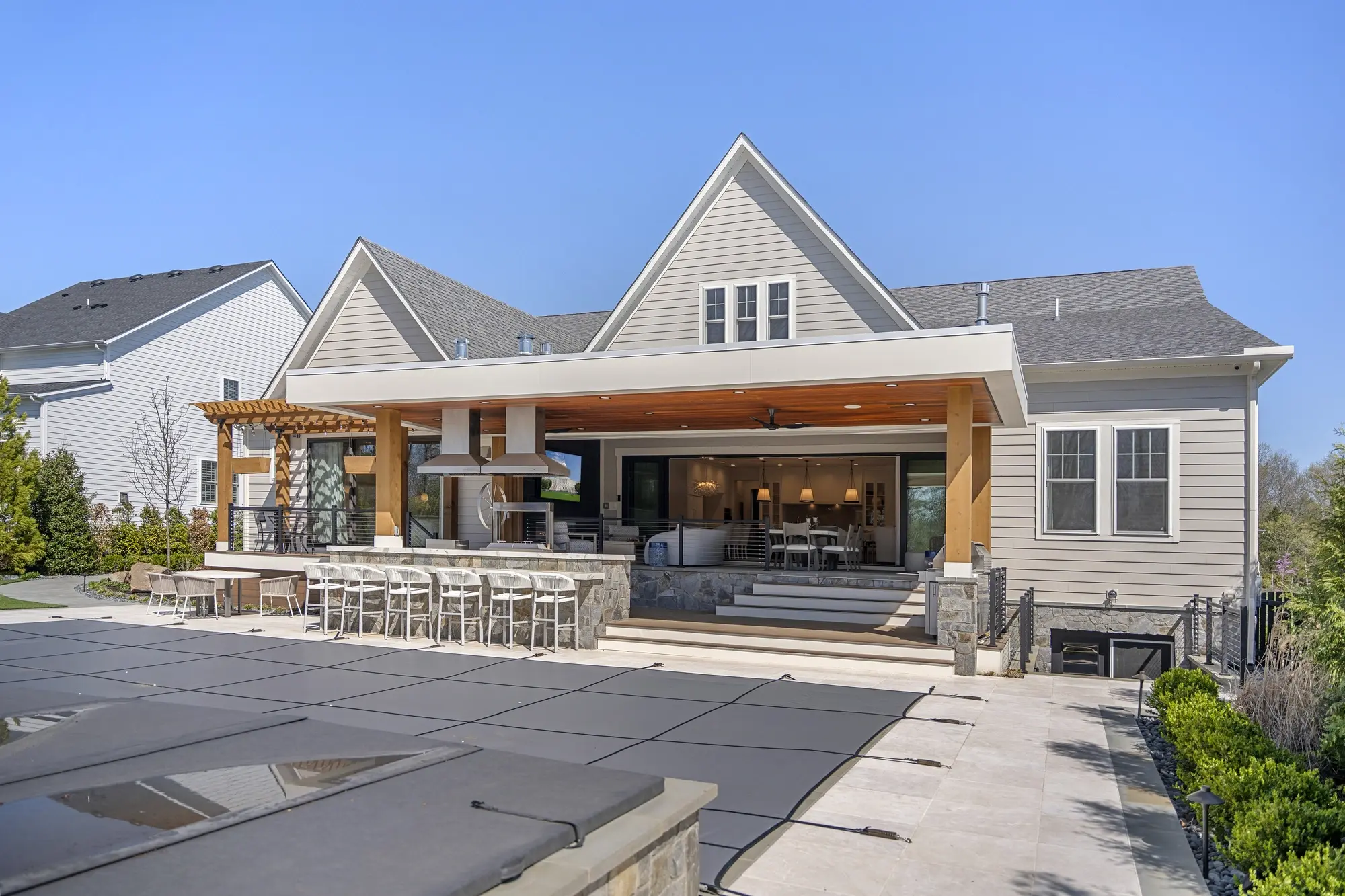 Gourmet kitchen with oversized island and premium appliances